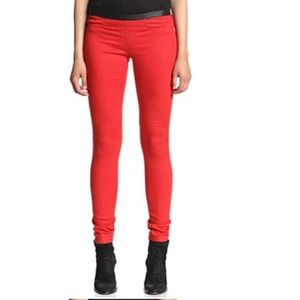 Helmut Lang Red Coated Skinny Jean